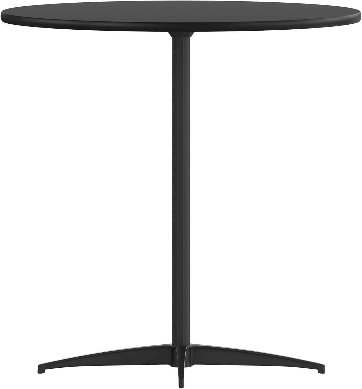 Flash Furniture Lars 24" Round Wood Cocktail Table with 30" and 42" Adjustable Columns, Adjustable Bar Height, for Events or Home Use
