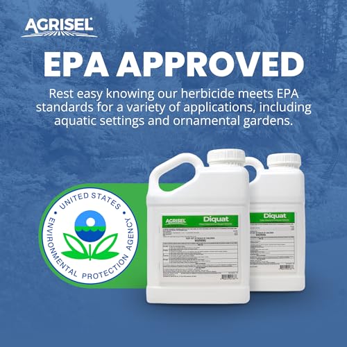 Agrisel Diquat Weed Killer, Pet Safe, 32 Ounces | Fast-Acting Formula for Aquatic and Landscape Weeds, Safe on Ornamentals, Visible Results in 1-2 Days
