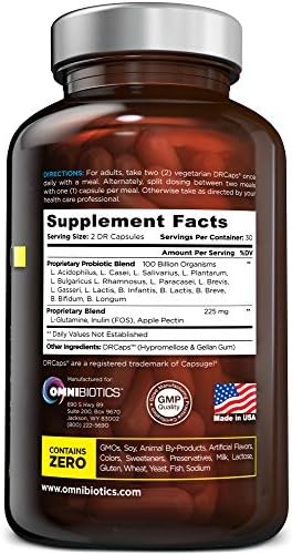 100 Billion Probiotics - 15-Strain Probiotic for Women & Men, DRCaps Delayed Release, Prebiotics, L-Glutamine, Apple Pectin, Gut Lining Support