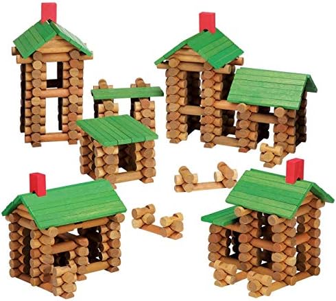 Tumble Tree Timbers Wood Building Set – 450 Pieces. Build Log Cabins. Educational STEM Toy