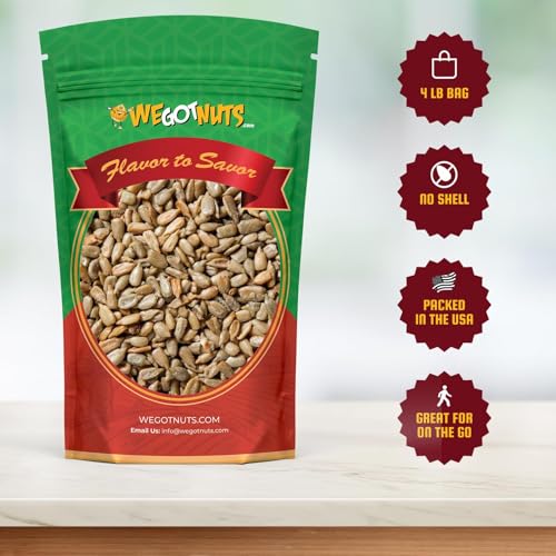 We Got Nuts Sunflower Seeds Roasted & Unsalted (No Shell) 4 LB