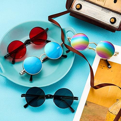 Frienda 4 Pcs Retro Steampunk Sunglasses