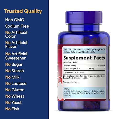 Puritan's Pride Coenzyme CoQ10 100mg, 240 Rapid Release Softgels