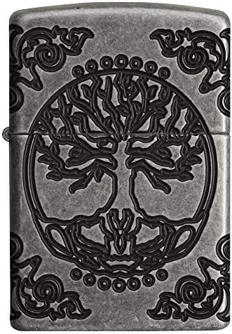 Zippo Tree of Life Pocket Lighter - Refillable Flip-Top Windproof Lighters - Spiritual and Symbolic Design Pocket Lighters - Luxury Metal Lighter Made in USA