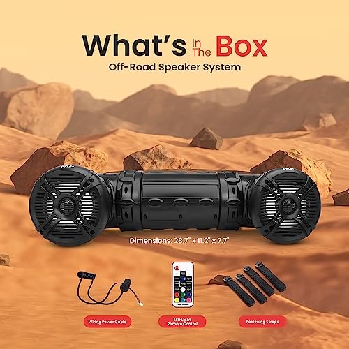 Pyle Bluetooth Speakers 800 Watt 6.5 Inch Amplified Sound System with Multi-Color LED Lights