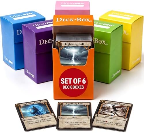 Ultra-Pro Deck Box, Set of 6 (Orange, Purple, Light Blue, Pink, Yellow, Light Green)