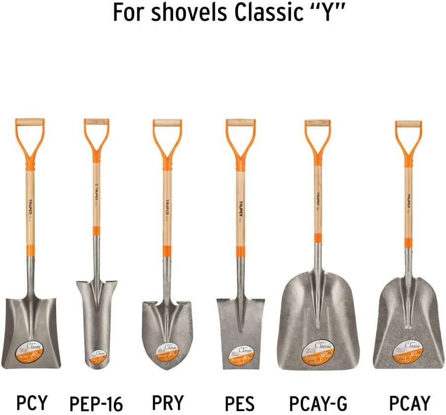 Truper Replacement Handle for Classic Shovel with Y Grip, 28-Inch Wood Handle, Anti-Rotation Fixing System (Model MG-PY / 15900)