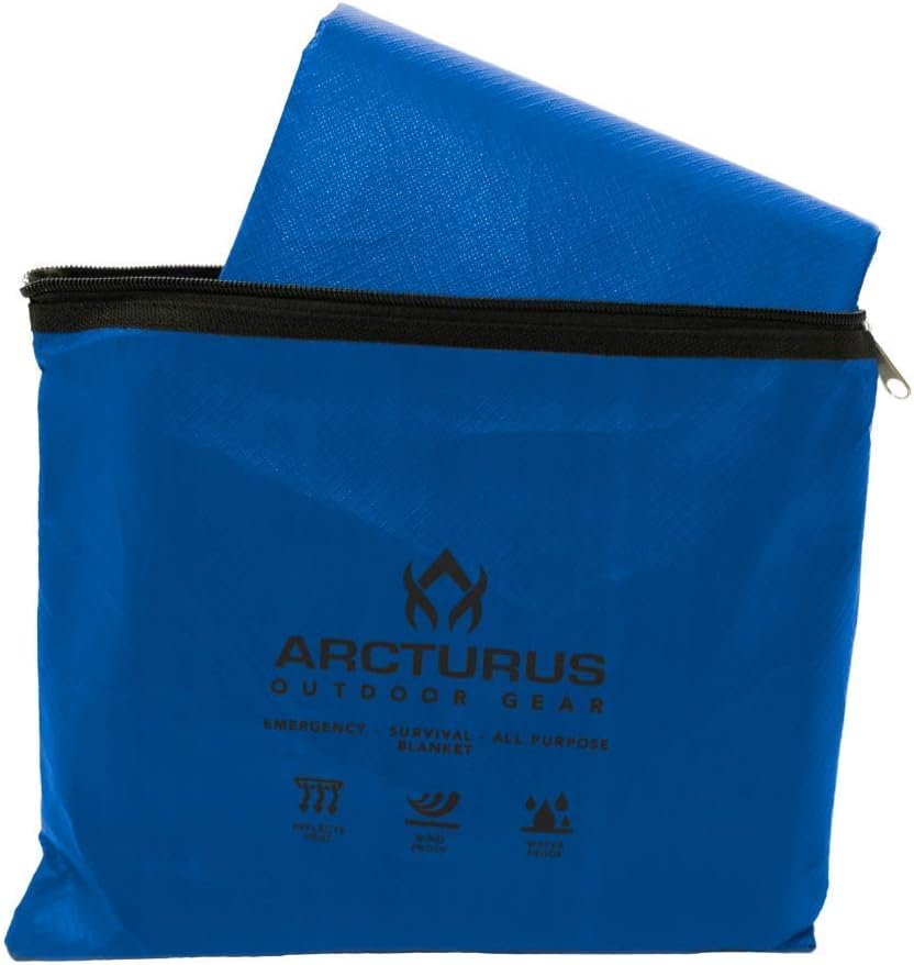 Arcturus Insulated Tarp, Reusable Heavy Duty Thermal Survival Blanket – 60x82in, Reflects 90% Body Heat, Waterproof, Windproof, 3-Layer Design, Reinforced Grommets, Olive Green | Reflective Mylar, Waterproof & Windproof, Reinforced Grommets for Tarp Setu…