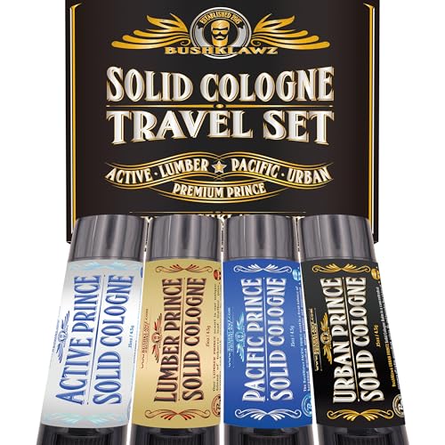 BushKlawz Active Prince Travel Solid Cologne Balm – Refreshing Metro Cologne for Active Men – Best Fresh Active Scent Solid Alcohol Free Cologne for travel Best Gift for Men