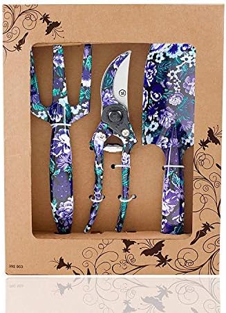 FLORA GUARD 6-Piece Garden Tool Set | Heavy Duty Gardening Hand Tools with High Carbon Steel Including Trowel, Rakes, 2-in-1 Hoe and Crack Weeder