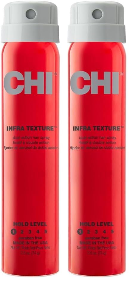 CHI Infra Texture Dual Hair Spray, For Shine, Movement & Texture, Suitable For All Hair Types, Sulfate & Paraben-Free, 2.6 Oz