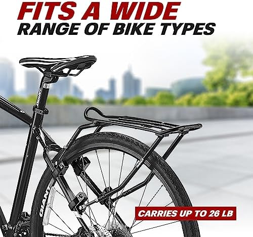 Ibera Bike Rack - Bicycle Touring Carrier Plus+ for Disc Brake/Non-Disc Brake Mount, Fat Tire Bikes, Frame-Mounted for Heavier Top & Side Loads, Height Adjustable for 26"-29" Frames