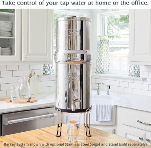 Big Berkey Gravity-Fed Stainless Steel Countertop Water Filter System 2.25 Gallon with 2 Authentic Black Berkey Elements BB9-2 Filters