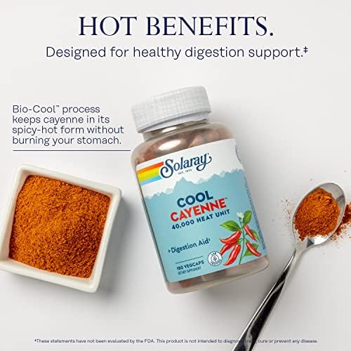 SOLARAY Cool Cayenne 40,000 Heat Units, 45 Servings, 90 VegCaps