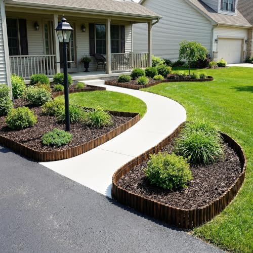 WORTH Wooden Edging for Landscaping, Flexible Garden Lawn Border 8" x 42"