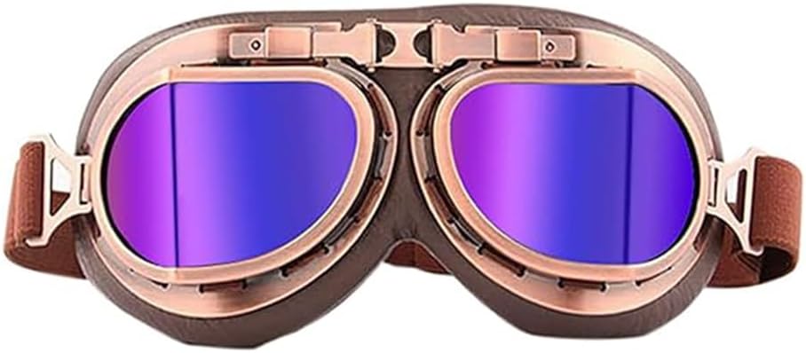 Motorcycle Goggles Anti Fog&Wind&Dust&Sand Aviator Pilot Motocross | Dirt Bike Atv Riding Goggles with Yellow Lens,Fit Over Glasses or Helmet