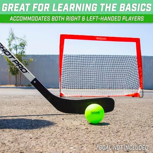 GoSports Street Hockey - Choose Between Goal Set with Sticks, Balls (6 Pack) or Sticks (2 Pack)