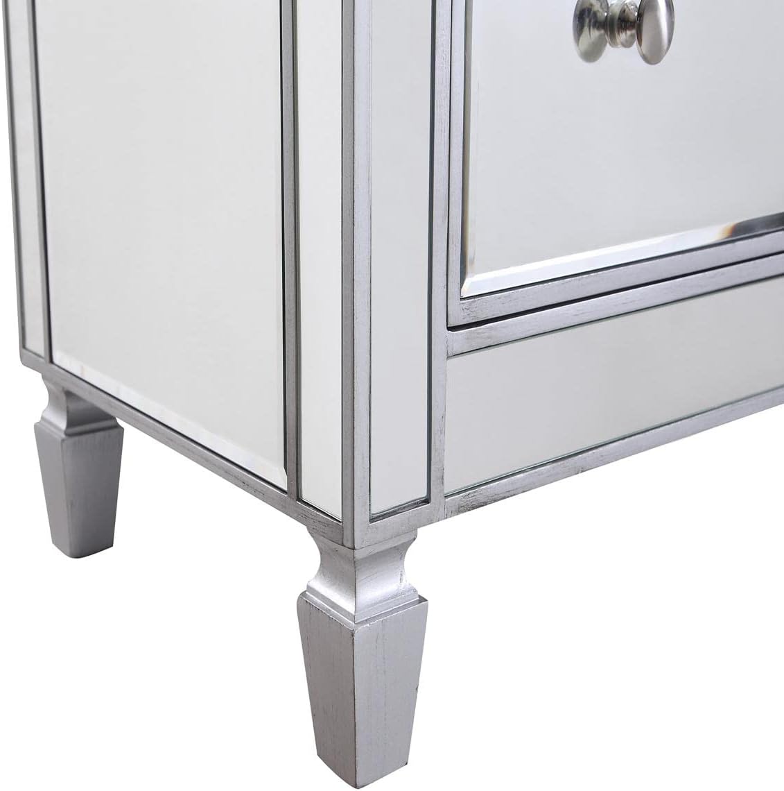 3 Drawer Bedside Cabinet, Silver