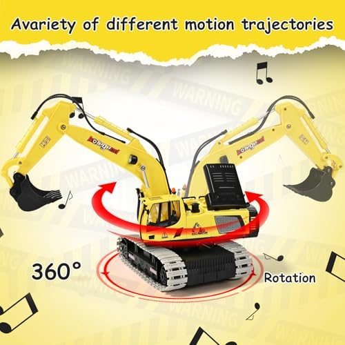 kolegend 1:18 Scale RC Excavator Toy with Metal Shovel, 11 Channels Remote Control Construction Truck