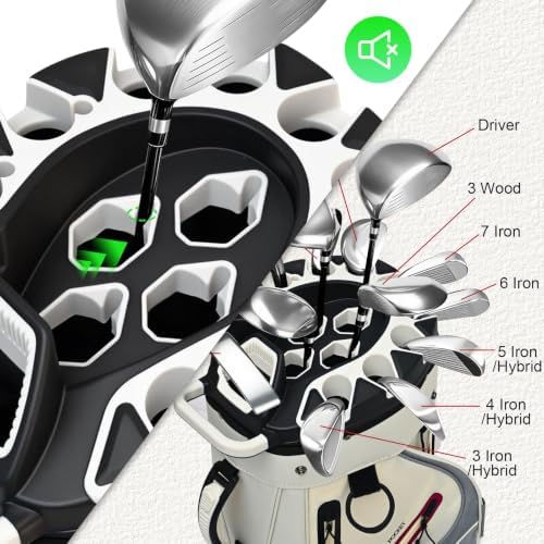 TIVOR 2026 T-Lock Golf Cart Bag-14-Way Full-Length Dividers,9 Pockets, Easy-Access Handle & Ergonomic Straps | Perfect for Cart & Walking, Includes Rain Cover