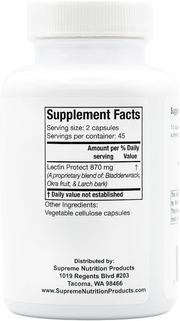 Supreme Nutrition Lectin Protect, 90 Pure Herbal Combination Vegetarian Capsules