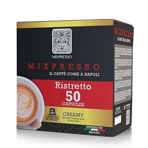 Mixpresso Classe Coffee Espresso Capsules Compatible With Nespresso Original Brewers, Single Cup Coffee Pods 100% from Italy, Medium Roast 80% Arabica Espresso, 50 Count Coffee Capsule Intensity 8/12 | 50 Count Single Cup Coffee Pods Compatible With Nesp…
