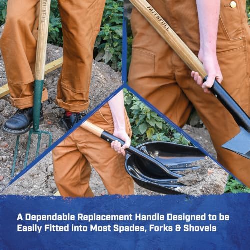 Faithfull Replacement T Handle Straight Taper for Spades, Forks & Shovels – FSC Ash Wood - 71cm (28in)