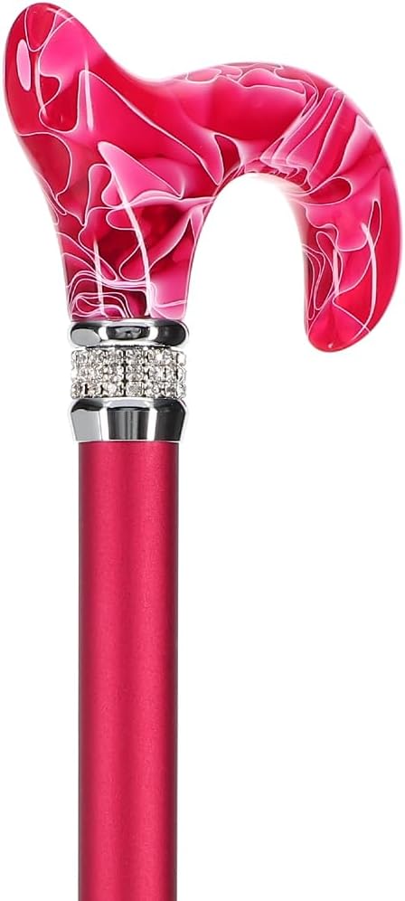 Stylish Walking Sticks – Rhinestone Collar Designer Adjustable Canes Colorful – Best Gift for Men and Women Light Weight Aluminum Shaft & Safe to Walk