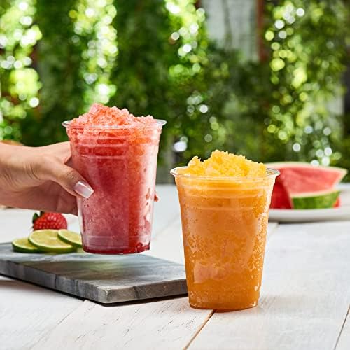 GUSTO 16 oz Clear Plastic Cups [100 Pack] PET Party Cold Cups | Durable, Crack-Resistant, Elegant Crystal Clear Design, BPA-Free, Smoothies, Iced Coffee, Soda, Cocktails & Juice