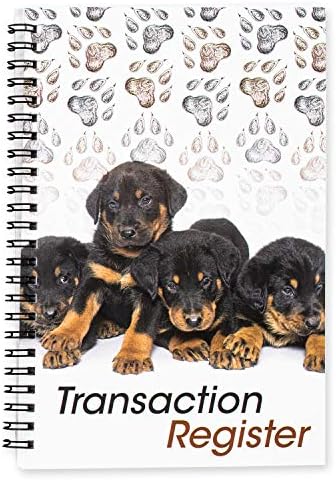 Side Spiral Bound Puppies Checkbook/Transaction Register