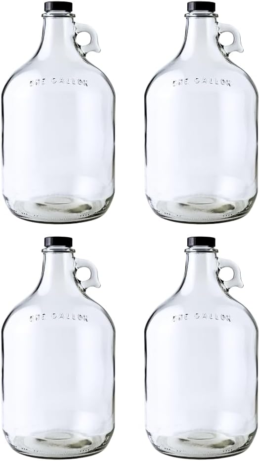 FastRack Glass Water Bottle Includes 38 mm Polyseal Cap, 1 gallon Capacity, Clear