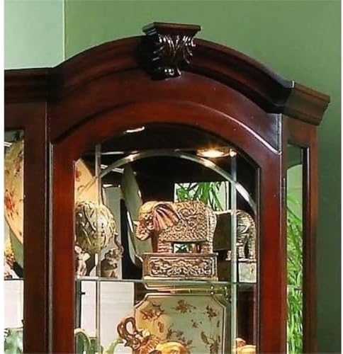 Beaumont Lane 78" H Traditional Wood Corner Curio Cabinet with Adjustable Glass Shelves & Adjustable Glides for Leveling Assembly Required