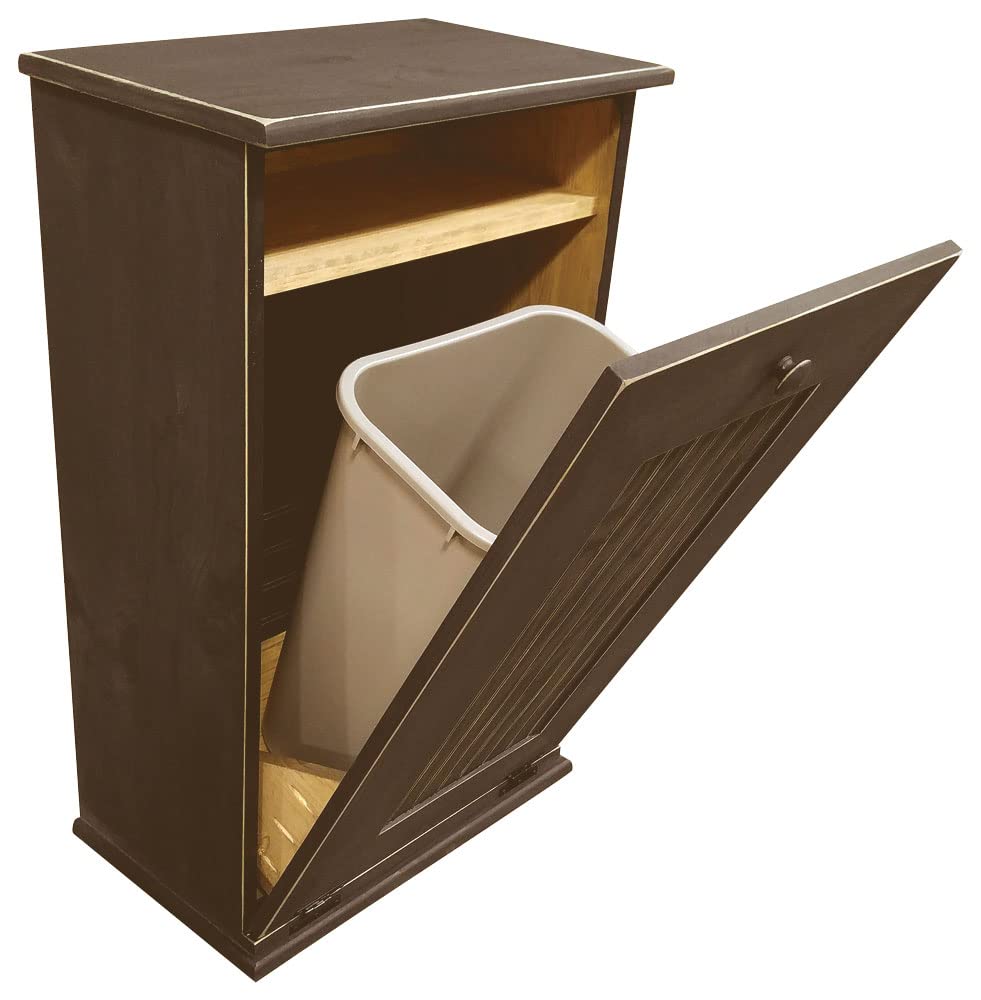 Sawdust City Tilt-Out Wooden Trash Bin Holder (Old - Black)