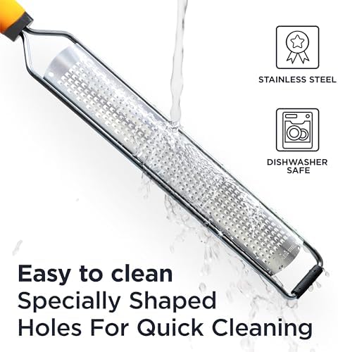 Deiss PRO Citrus Lemon Zester & Cheese Grater — Parmesan Cheese, Lemon, Ginger, Garlic, Nutmeg, Chocolate, Vegetables