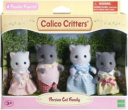 Calico Critters, Sandy Cat Family, Dolls, Dollhouse Figures, Collectible Toys, Premium, 3 inches