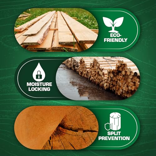 ANCHORSEAL Classic Log and Lumber End Sealer, Prevents Checking, 1 Quart | Water Based Wax Emulsion, Prevents up to 90% of Checking, Drying Splits Prevention, Hardwood & Softwood Compatible