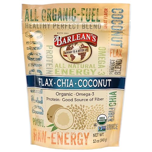 Barlean's Forti-Flax Organic Ground Flaxseed, Omega-3 Fiber, 16oz, 2-Pack | Ground whole raw flax seeds, Lignans, ALA omega-3, Fiber, Non-GMO, Vegan, For smoothies, baking, oatmeal & yogurt