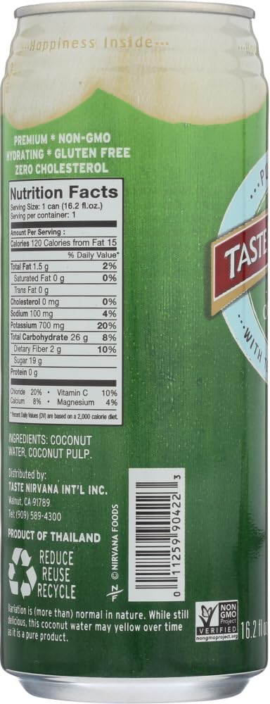 Taste Nirvana Real Coconut Water with Pulp -- 16 fl oz - 2 pc