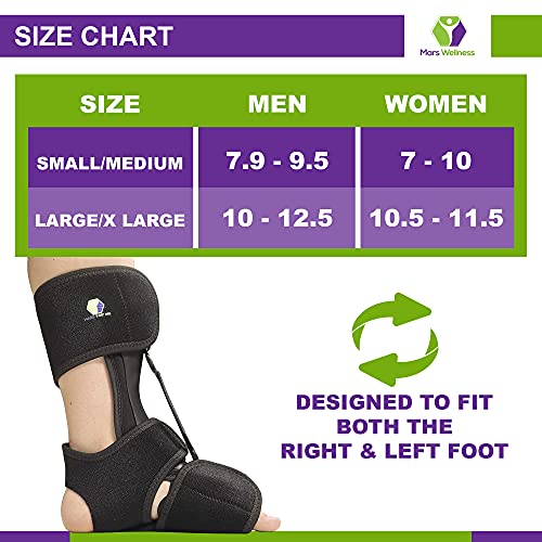 Comfort Dorsal Night Splint - For Plantar Fasciitis, Achilles Tendinitis | Pain Relief from Drop Foot, Heel Spurs - Small/Medium