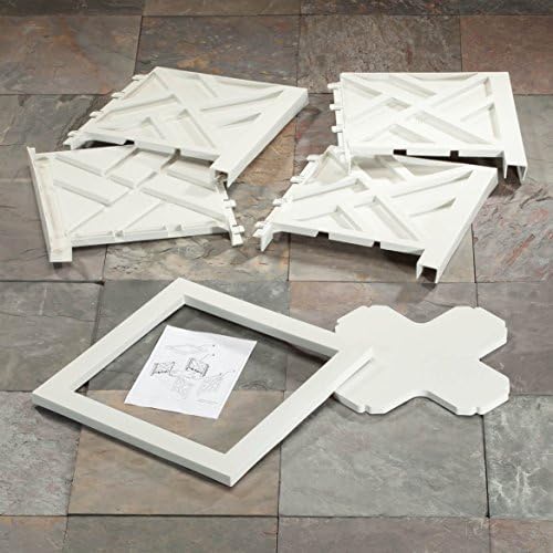 Miles Kimball Chippendale Planter Box, White - Plant Holder for Garden, | Patio and Lawn - 14 - -sq. x 13 - H Overall