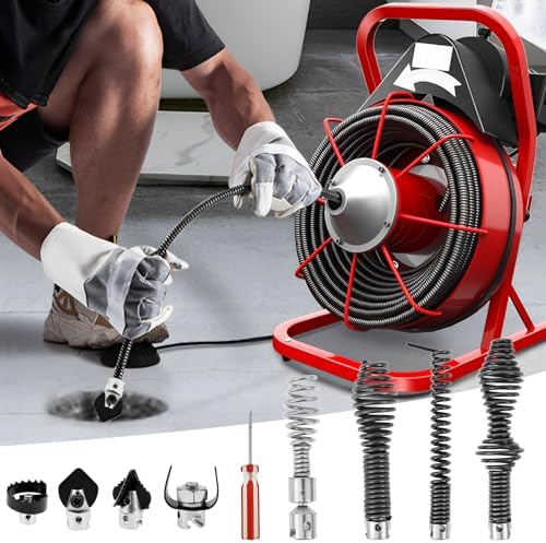 10Pcs Drain Snake Drill Attachment Set for K-400 C-4 C-6, Drain Auger Cutter Kit, High Carbon Steel Drain Cable Cutter and Auger Set for Clog Removal