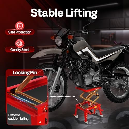 VIVOHOME 350 Lbs Heavy Duty Hydraulic Motorcycle Lift Jack