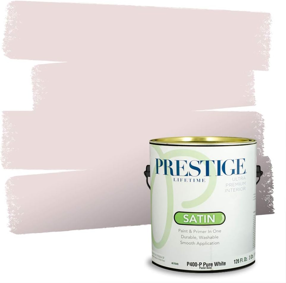 PRESTIGE E500-P-SW6303 Exterior Paint and Primer in One, 1-Gallon, Semi-Gloss, Comparable Match of Sherwin Williams Rose Colored, 1 Gallon, SW17-Rose
