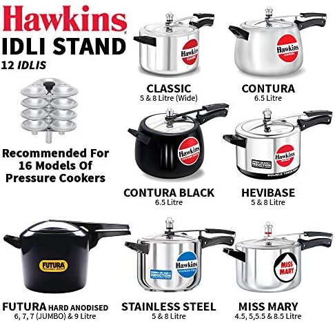 Hawkins Idli Stand for Pressure Cooker, 5-Liter, Small, Metallic