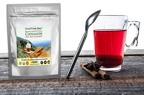 Organic Ceylon Cinnamon Powder 1 lb - True Ground Sri Lanka Spice, Raw | Low Coumarin, USDA Certified, Non-GMO, Gluten Free, Additive Free, for Baking, Cooking, Coffee and Tea, Resealable Pouch