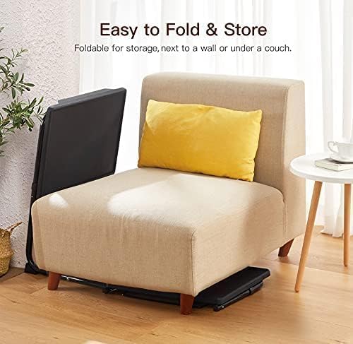 HUANUO TV Trays Set of 2, TV Tray with 6 Height & 3 Tilt Adjustments, Black | 21.53" - 28.74" Height Range, Foldable, Cup Holder