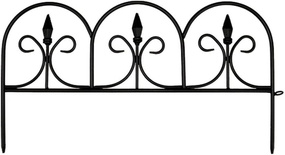 Emsco Group 2083HD Victorian Fencing-20 Feet-12 Small 11" X 20" Pieces-Wrought Iron Look Garden Lawn Edging, Pack, Black