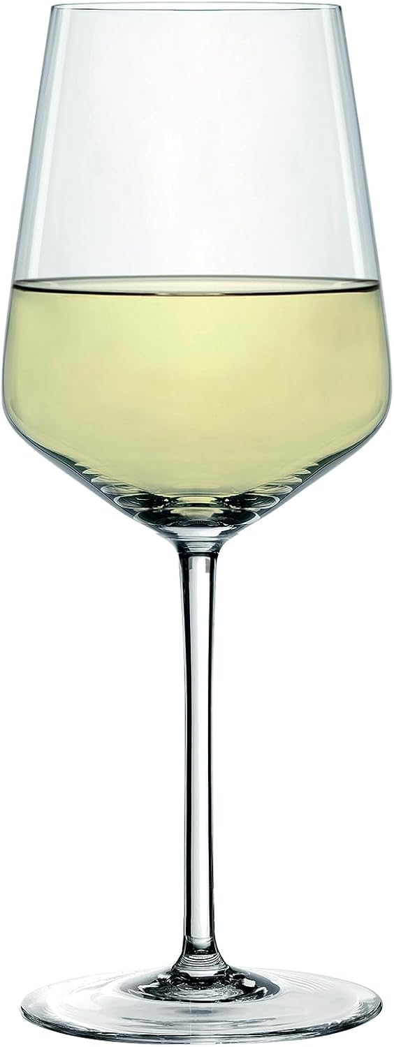 Spiegelau Style Crystal White Wine Glasses Gift Set, Elegant Stemmed Wine Glasses, Stylish Glassware for Dinner Party, Home Bar, Wedding Gifts, Birthday Gifts, Hosting Essentials, 15.5 oz, Set of 4