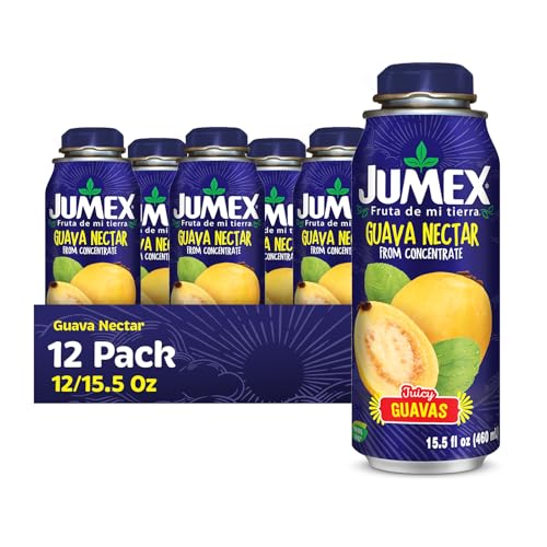 Jumex Mango Nectar Lata Botella - Made with Fresh Fruit Puree - Mango Juice Concentrate for Tropical Fruit Smoothie Mix, Cocktail Mixers & Kids Beverages - 15.5oz, 12 Pack Resealable Juice Bottles