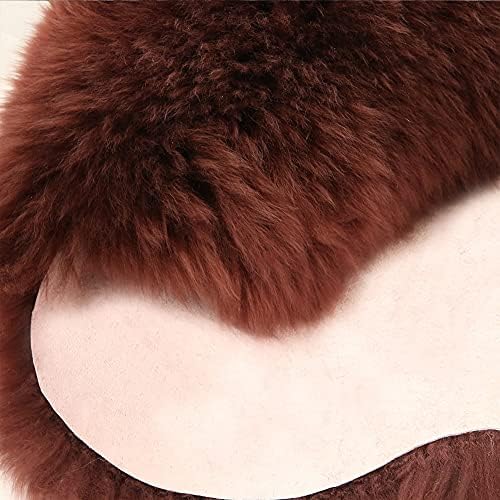 Real Sheepskin Rug Fluffy Sheepskin Throw Genuine Sheepskin Rug Sheepskin Seat Covers for Chairs Recliner Sofa (2.3x6.5ft) (Color : Ivory)